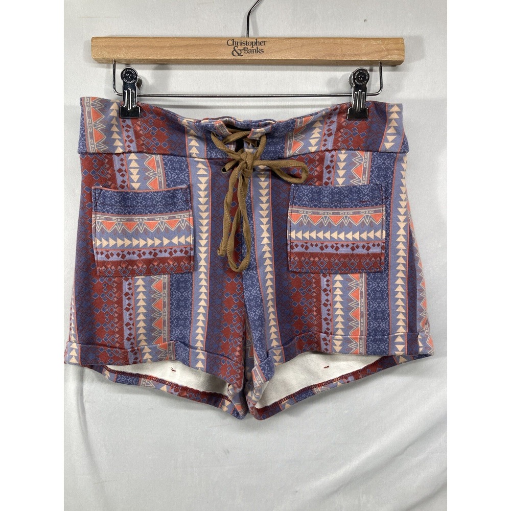 Hollister Boho Print Booty Shorts with "Knot" Hem Trim in Size  Medium